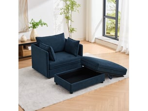 Fauteuil fixe <strong>MODENVIE</strong> <strong></strong> Velours bleu