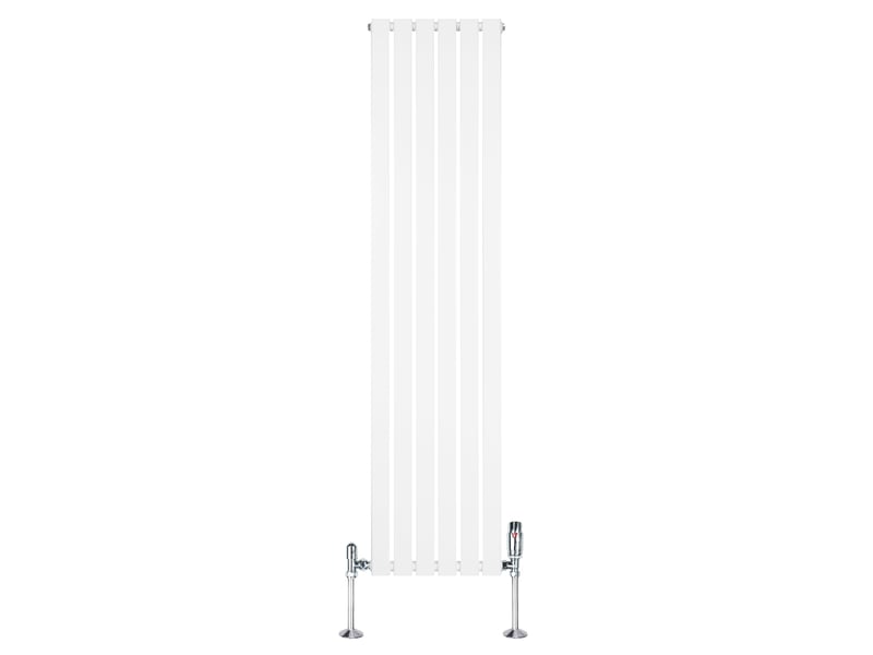Radiateur plat à 1 colonne & vannes 1800 x 420 mm en acier blanc chauffage centrale moderne verticale monté sur mur cuisine salle de bain [brosse de 40556 - Conforama A
