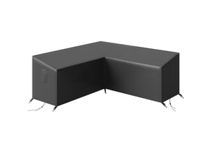 Housse protection mobilier jardin forme v 216×216×78 cm, tissu oxford 420d imperméable anti-uv résistante hiver, noire