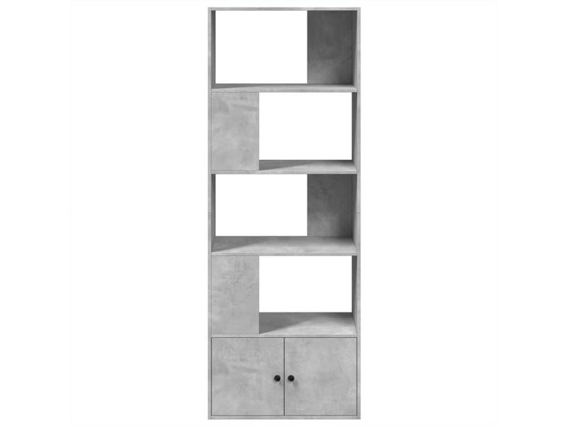  Bibliothèque, meuble de rangement salon gris béton 70x36x189 cm bois d'ingénierie  - Conforama C