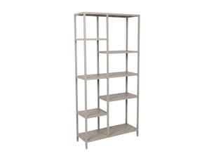 Padma - libreria freestanding a 6 ripiani 80x163,5x30 cm scaffale per soggiorno, ufficio in metallo tortora