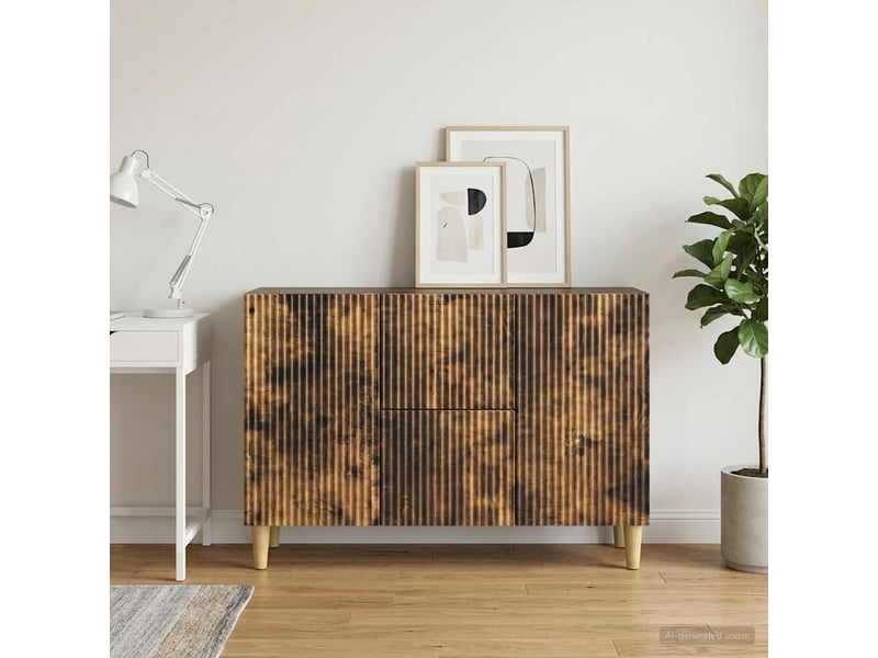 Buffet - bahut - meuble de rangement chêne fumé 89 x 34,5 x 60 cm bois d'ingénierie - Conforama D