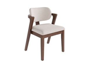 Lot de chaises 2 chaises style moderne chaise repas en bois massif revêtement en lin confortables et respirantes teinte noyer et coloris beige avoine