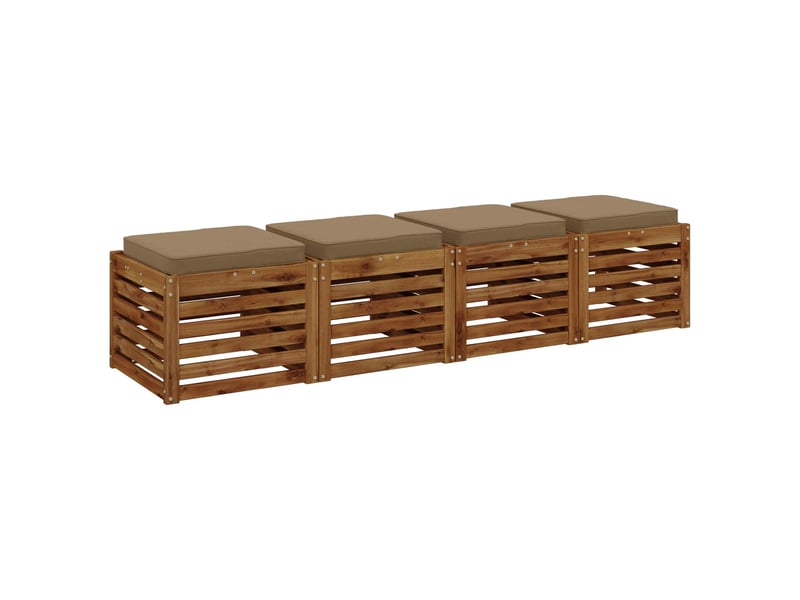  Lot de 4 coussins de siège, coussins d'assise vught 100 % polyester taupe cf60745  - Conforama C