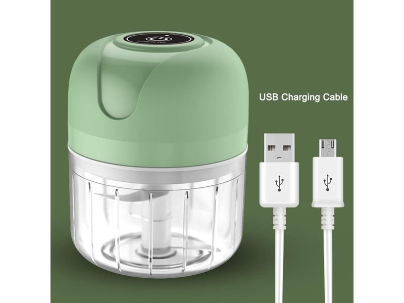  Mini hachoir électrique usb rechargeable 250ml - sans fil - pour ail, oignons, viande, piment - compact &amp; puissant  - Conforama B
