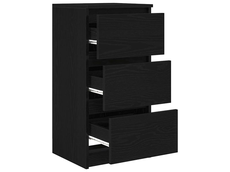  Buffet - bahut - meuble de rangement chêne noir 37,5x35x76 cm bois d'ingénierie  - Conforama E