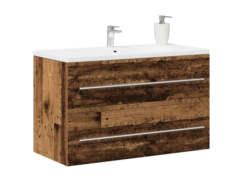  Meuble sous-vasque salle de bain en bois ancien 80x38.5x48cm bois d'ingénierie  - Conforama D
