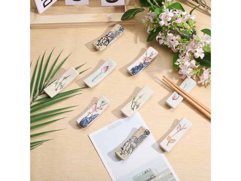  10 pièces support de baguettes japonais en céramique repose baguettes support de baguettes rack décoration de la vaisselle pour baguettes  - Conforama D