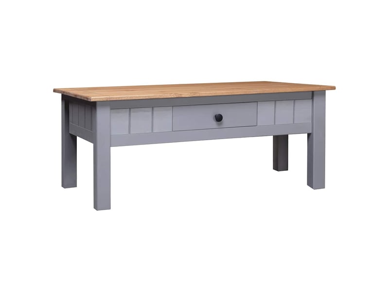 Table basse - table de salon - table à thé gris 100x60x43,5 cm pin massif assortiment panama  - Conforama A