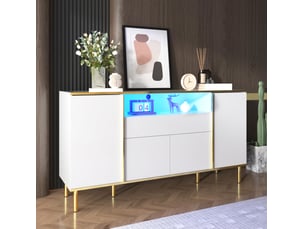 Buffet 4 porte(s)  1 tiroir(s) <strong>DESVIAE</strong> <strong></strong> - 150 cm coloris blanc 