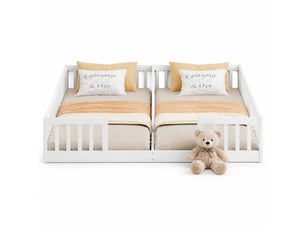 Lit simple 90x200 cm <strong>OKMYHOME</strong>  <strong></strong> coloris blanc