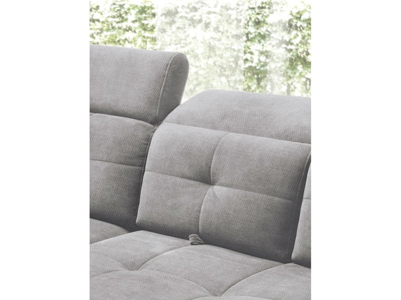  Canapé d'angle gris 5 places angle gauche têtières réglables inferno  - Conforama C