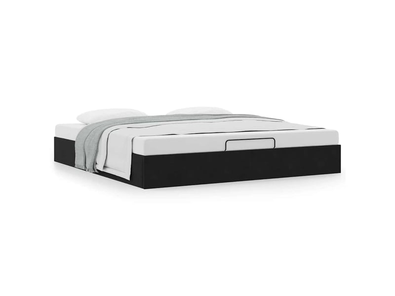  Lit adulte, lit double, cadre de lit ottoman sans matelas noir 200x200cm velours cf10439  - Conforama D
