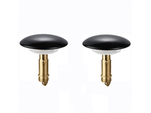 Lemroe 2 pcs bouchon de vidange en cuivre,anti-fuite,filtre de vidange d'évier avec couvercle en céramique (noir + or,taille : 6,6 cm)