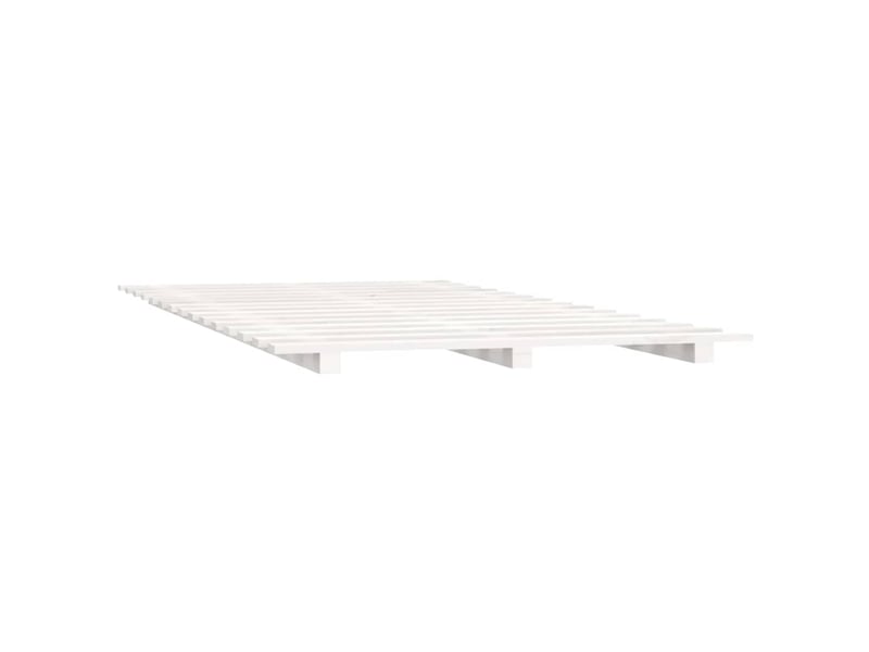  Lit simple- lit adulte -  cadre de lit sans matelas blanc 90x200 cm bois de pin massif  - Conforama C
