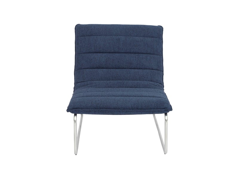  Fauteuil relax tissu chenille armature chromée bleu - silver  - Conforama B