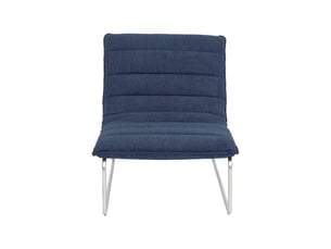 Fauteuil relax tissu chenille armature chromée bleu - silver