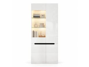 Vitrine coloris blanc 2 étagère(s) HAUSS SPOLE  - 80 cmx180 cm