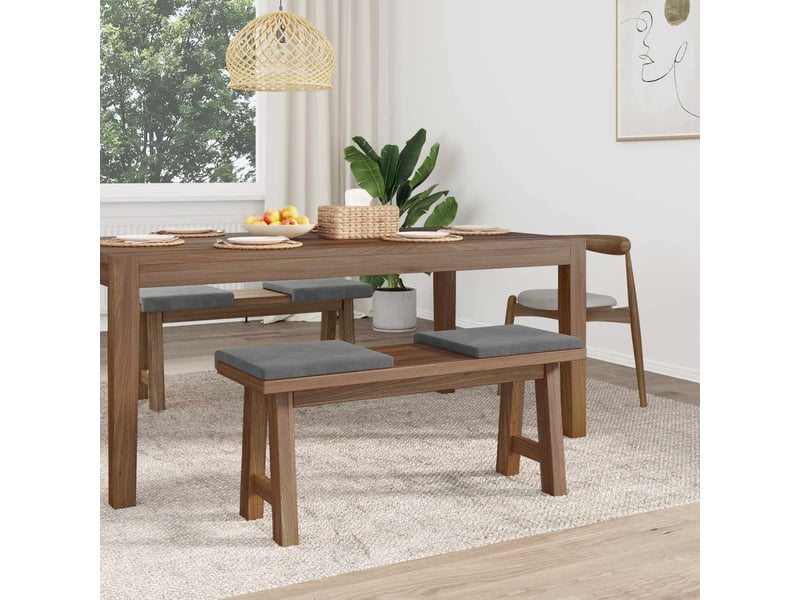  Lot de 4 coussins de banc, coussins d'assise, coussins pour chaisecanapé velours gris foncé profondeur 35 cm cf52616  - Conforama C
