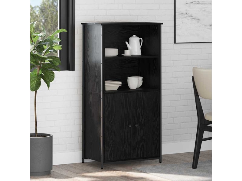  Buffet - haut armoire chêne noir 62 x 36 x 121,5 cm bois d'ingénierie  - Conforama B