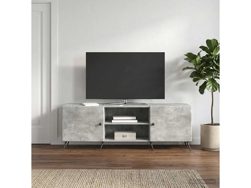  Meuble tv - banc tv - meuble de rangement 150 x 31 x 50 cm gris béton bois d'ingénierie  - Conforama B