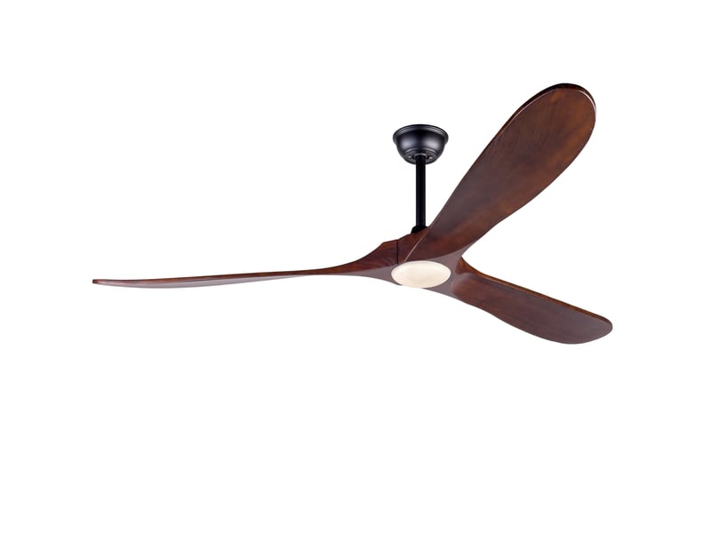 Ventilateur de plafond 70 pouces avec led, télécommande, 6 vitesses, moteur dc silencieux, noir et bois foncé  - Conforama A