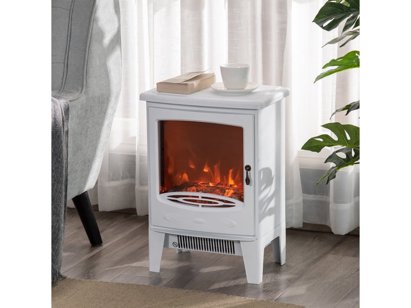 Cheminée électrique avec chauffage blanche, effet flamme led, 9001800 w  - Conforama C
