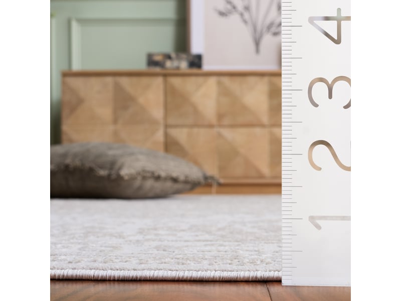  Tapis contemporain en polyester beigeblanc, 91 cm  - Conforama D