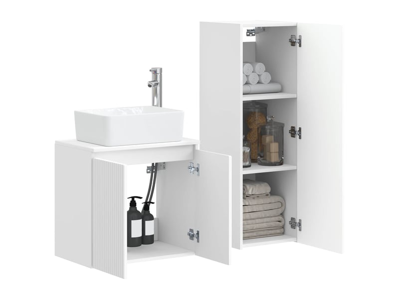  Ensemble de mobilier de salle de bain 2 pcs blanc shl3410  - Conforama C