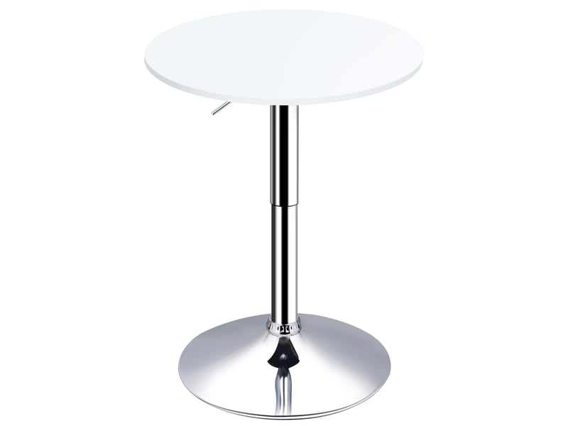 Table de bar réglable en hauteur avec base ronde antidérapante pour cuisinesalle à manger ø60x69-93 cm blanc  - Conforama B