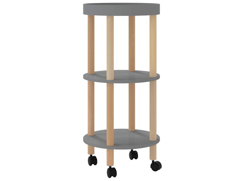 Desserte de cuisine, chariot à 3 niveaux gris 38x38x82 cm bois d'ingénierie et pin  - Conforama A