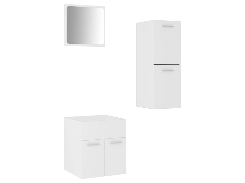  Ensemble de meubles de salle de bain blanc aggloméré cf63889  - Conforama A