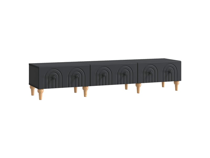  Meuble tv - banc tv - meuble de rangement avec tiroir noir 147 x 34,5 x 30 cm bois d'ingénierie  - Conforama A