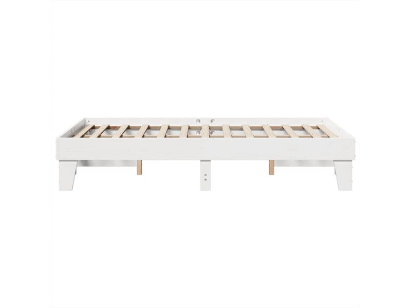  Lit double- lit adulte -  cadre de lit sans matelas blanc 135x190 cm bois de pin massif  - Conforama D