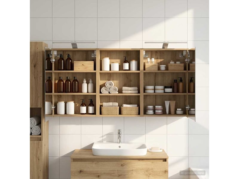 Ensemble de meubles de salle de bain 3 pcs 126x16x62.5 cm shl5373 - Conforama B