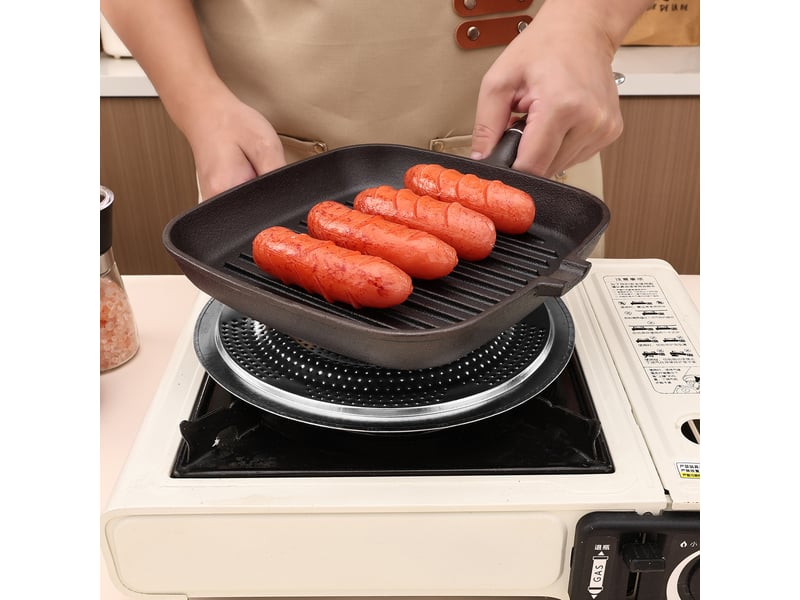 Ensemble de diffuseurs de chaleur pour cuisinière à gaz 2 pièces - acier inoxydable - 20,5 cm - manique pliable en acier inoxydable - Conforama E