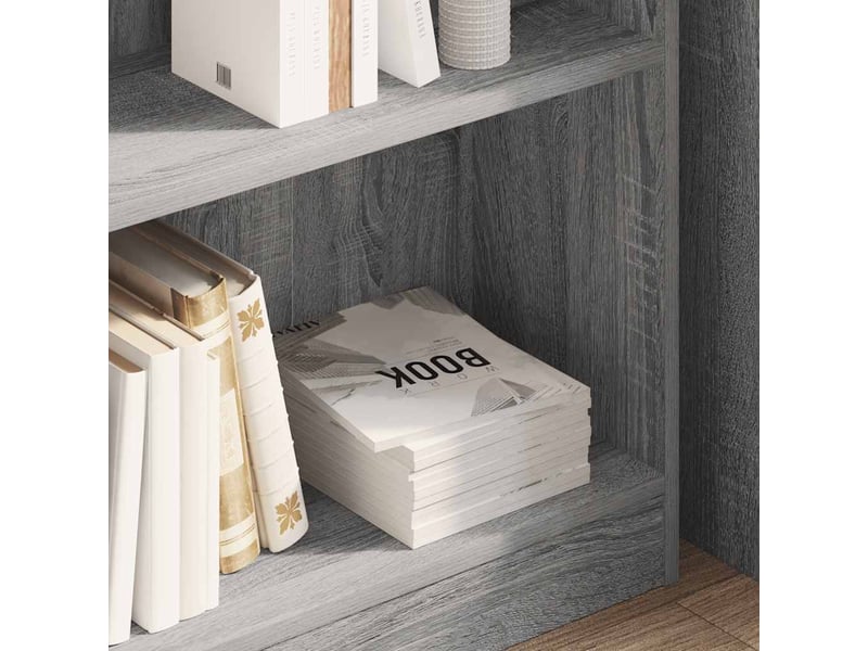  Bibliothèque, meuble de rangement salon sonoma gris 80x24x76 cm bois d'ingénierie  - Conforama C