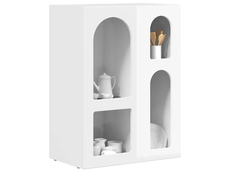  Buffet - bahut - meuble de rangement elst blanc brillant 59 x 35 x 80,5 cm bois d'ingénierie  - Conforama C