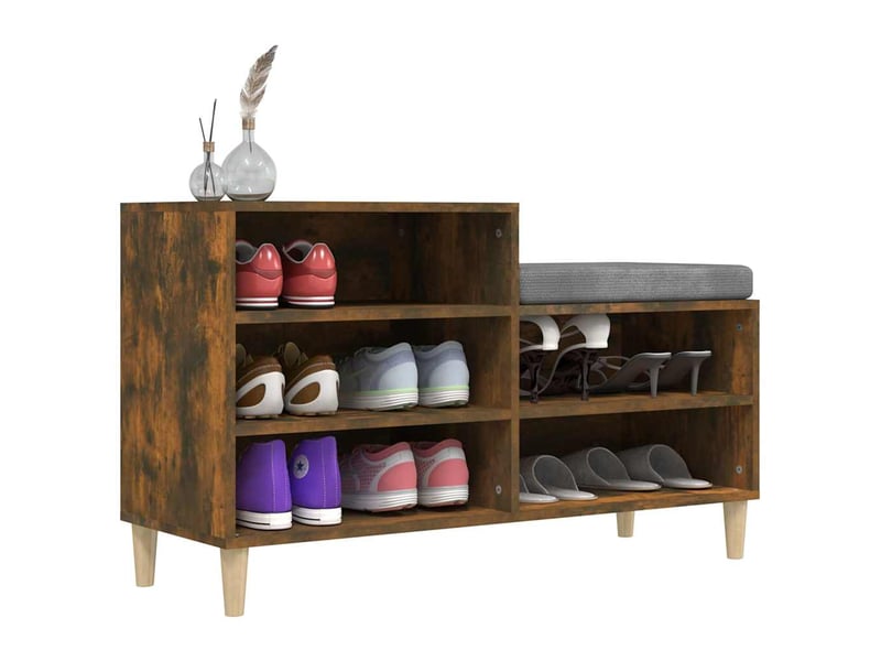  Meuble à chaussure | armoire à chaussures chêne fumé 102x36x60 cm bois d'ingénierie shl686  - Conforama D