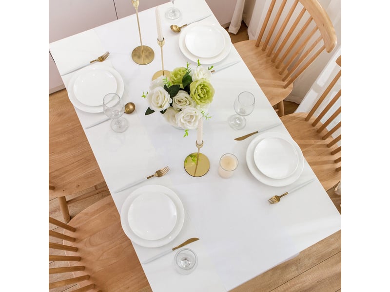  Chemin de table 30x25 m - rouleau de tissu non-tissé décoration de table pour mariage et fête - blanc  - Conforama B