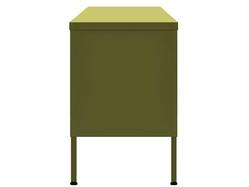  Meuble tv - banc tv - meuble de rangement vert olive 105x35x50 cm acier  - Conforama D