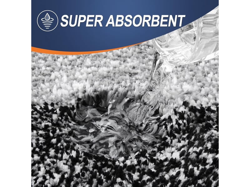  Tapis de bain en microfibre antidérapant - 16 x 24 pouces - noir  - Conforama D