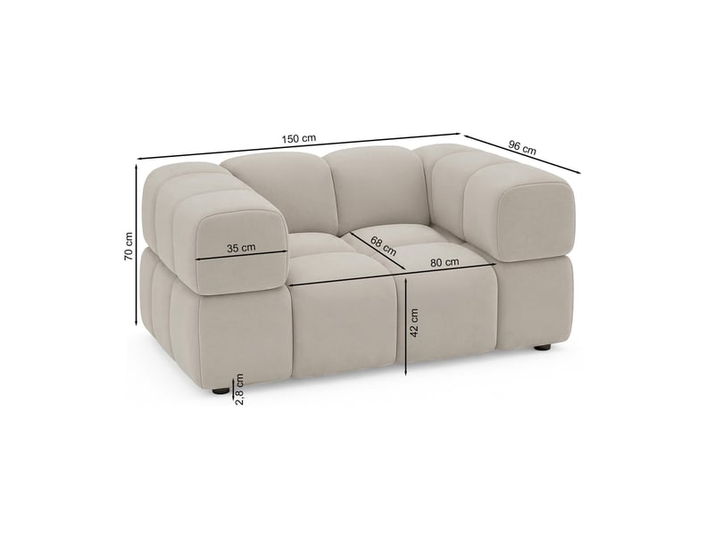  Selsey hollme - fauteuil coque - 150 cm - velours cuivre Hollme - Conforama C