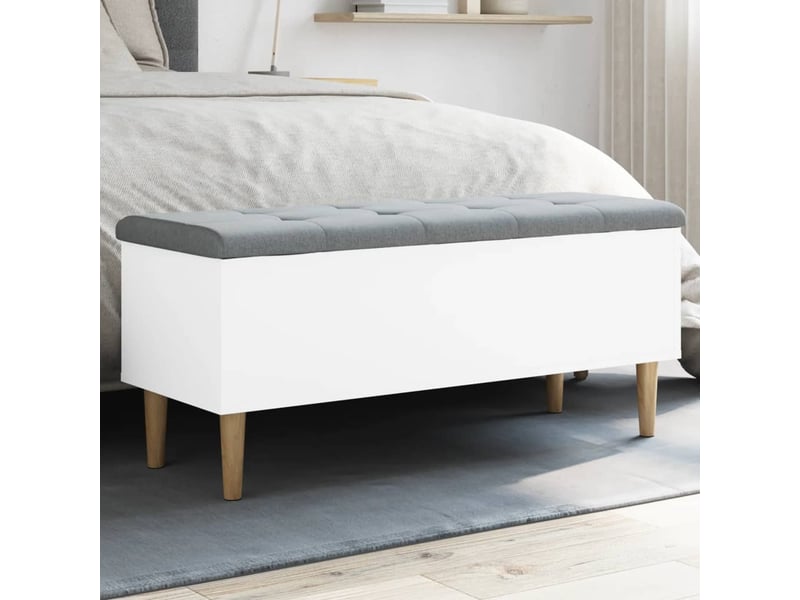  Banc chambre, banc de rangement blanc 102x42x46 cm bois d'ingénierie  - Conforama B