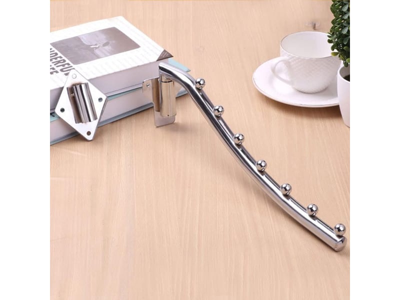  Pliant cintre mural pour vêtements 2 pcs, porte cintre rabattable rétractable, serviettes support de séchage crochet cintre, gris  - Conforama C