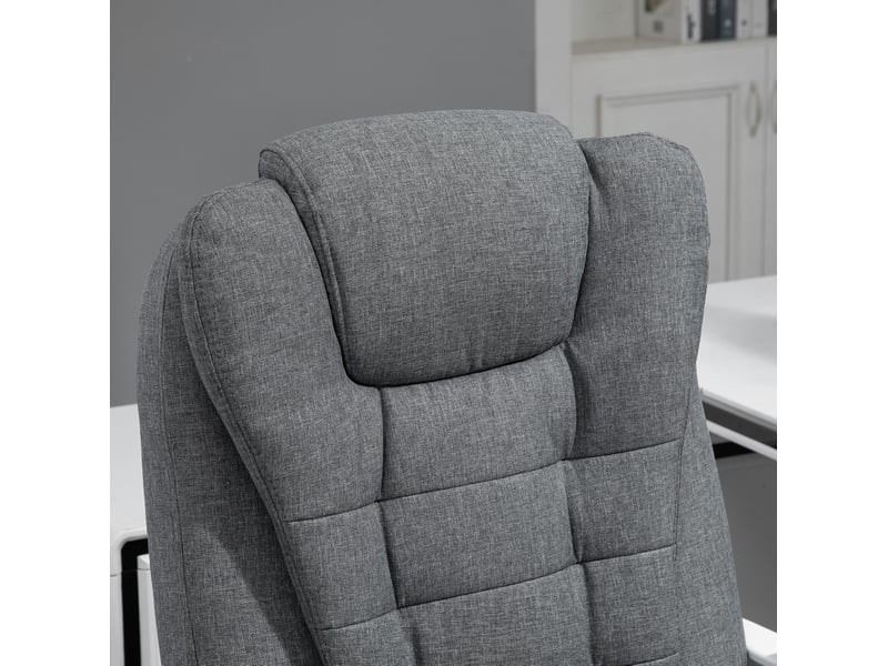  Chaise de bureau grise avec repose-pieds pliable, réglable et inclinable  - Conforama E