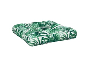 Coussin de palette, coussin de chaise, coussin de canapé motif de feuilles 58x58x10 cm tissu cf55387