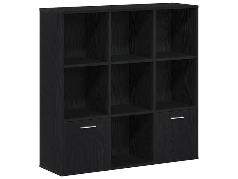  Bibliothèque salon en chêne noir 98 x 29 x 97,5 cm bois d'ingénierie shl651  - Conforama A