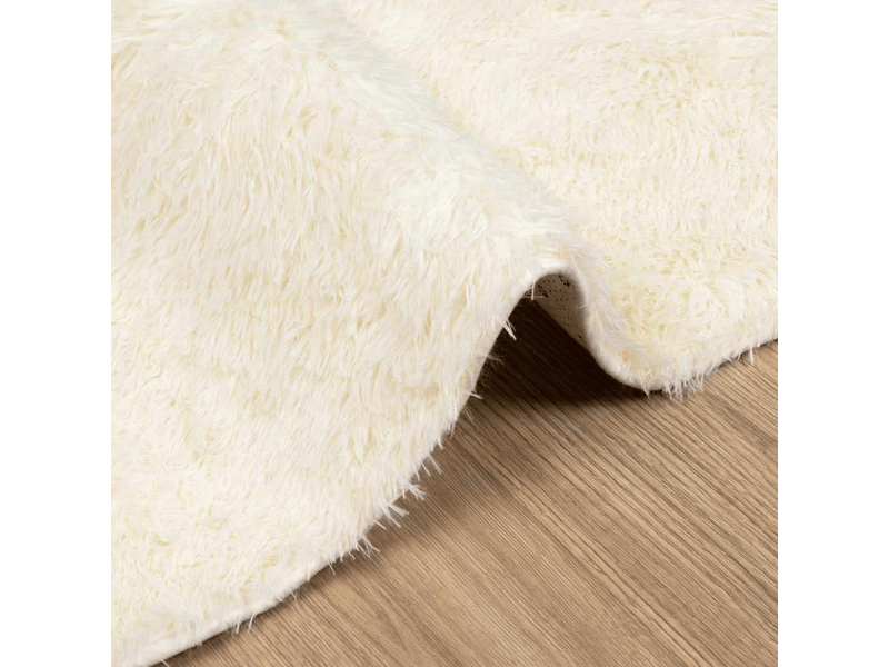  Tapis shaggy à poils longs navarra crème 160x160 cm polyester - comfortxl 4102871 - Conforama E