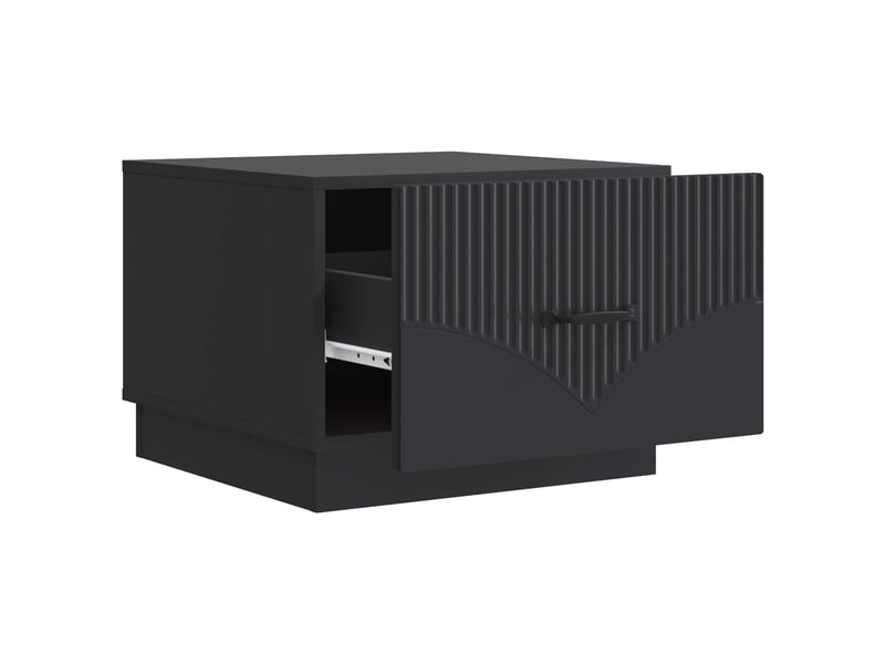  Table basse - table de salon - table à thé noir 49 x 50 x 37 cm bois d'ingénierie  - Conforama D